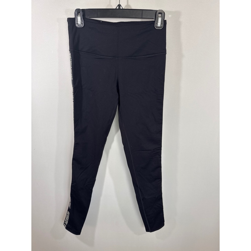 Victoria‎ Sport Knockout Tight Black Logo Tape Leggings Small Long Sporty Casual